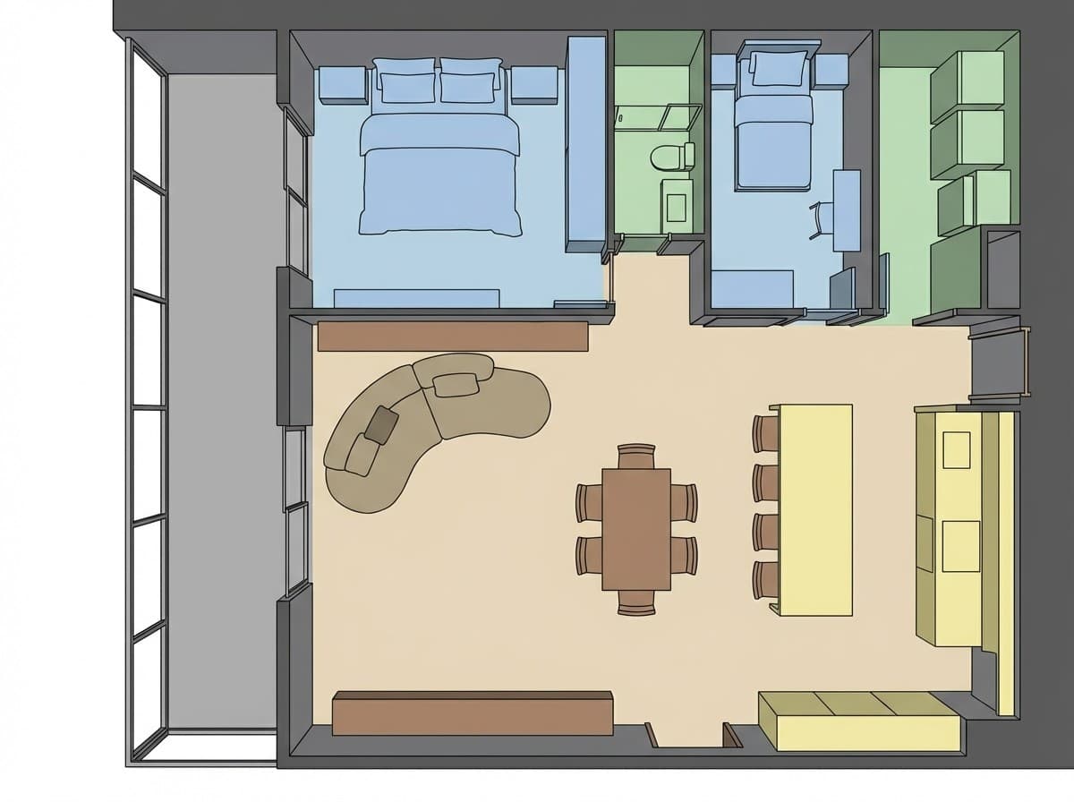 Comparação de planta humanizada gerada pela Concretu — Antes
