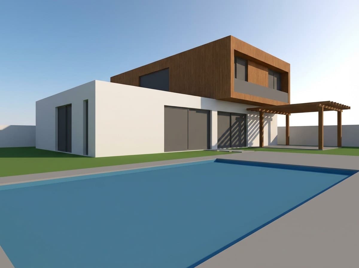 Comparação de renderização 3D gerada pela Concretu — Antes