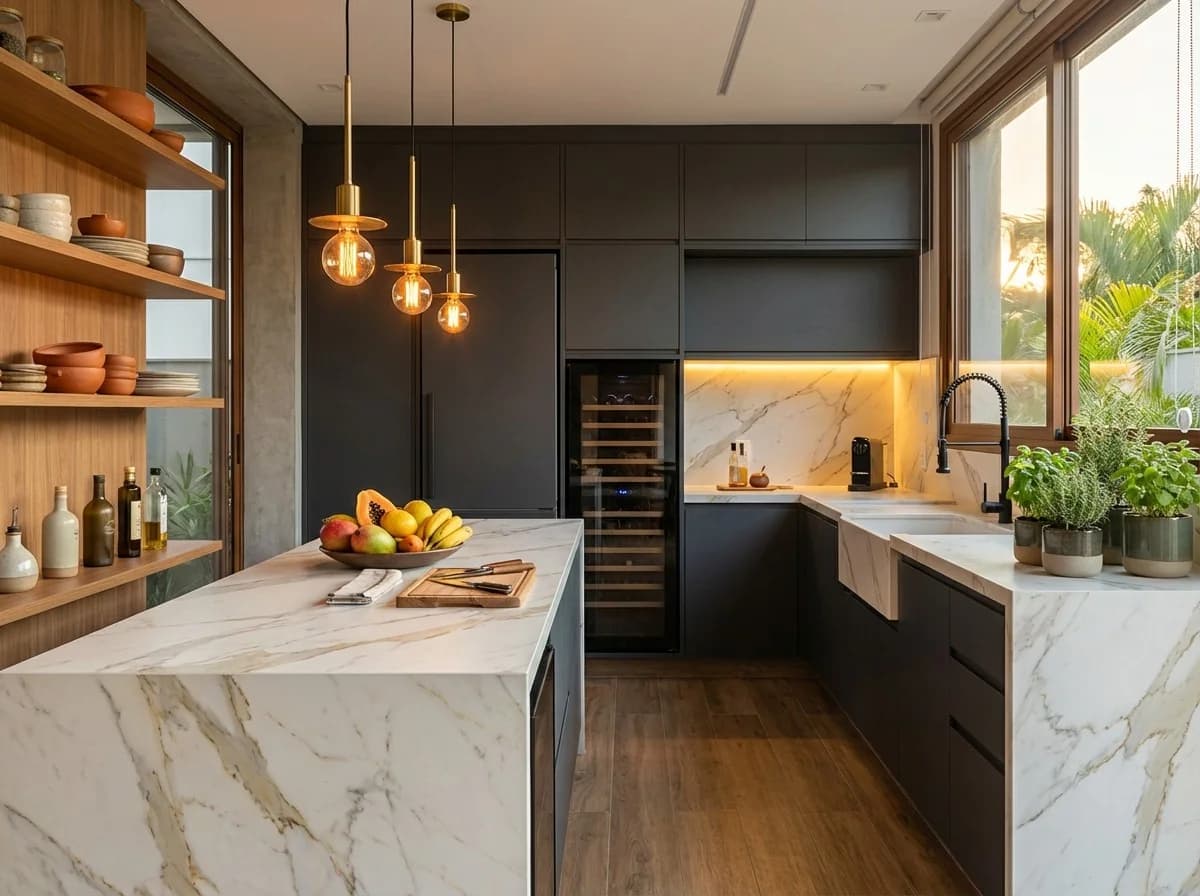 Exemplo de design de interiores gerado pela IA