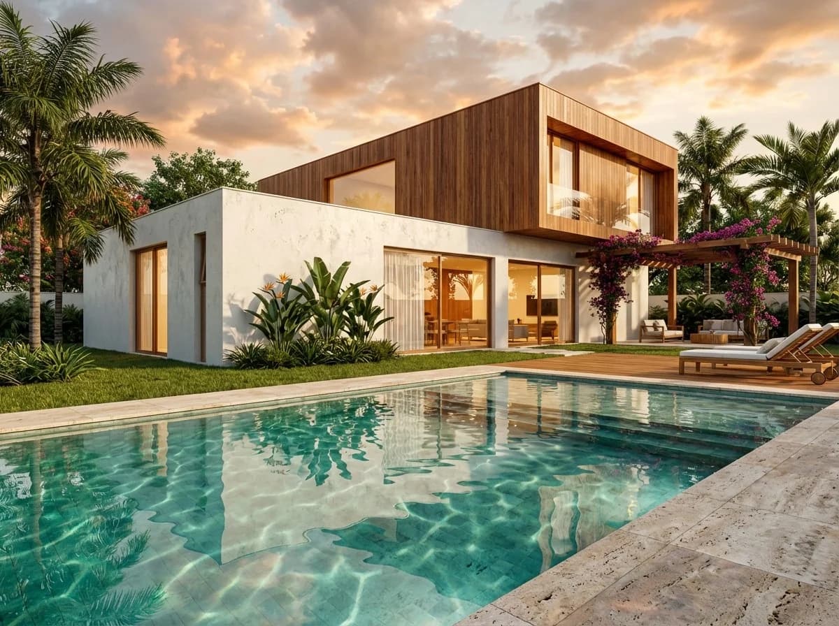 Comparação de renderização 3D gerada pela Concretu no modo automático · Depois